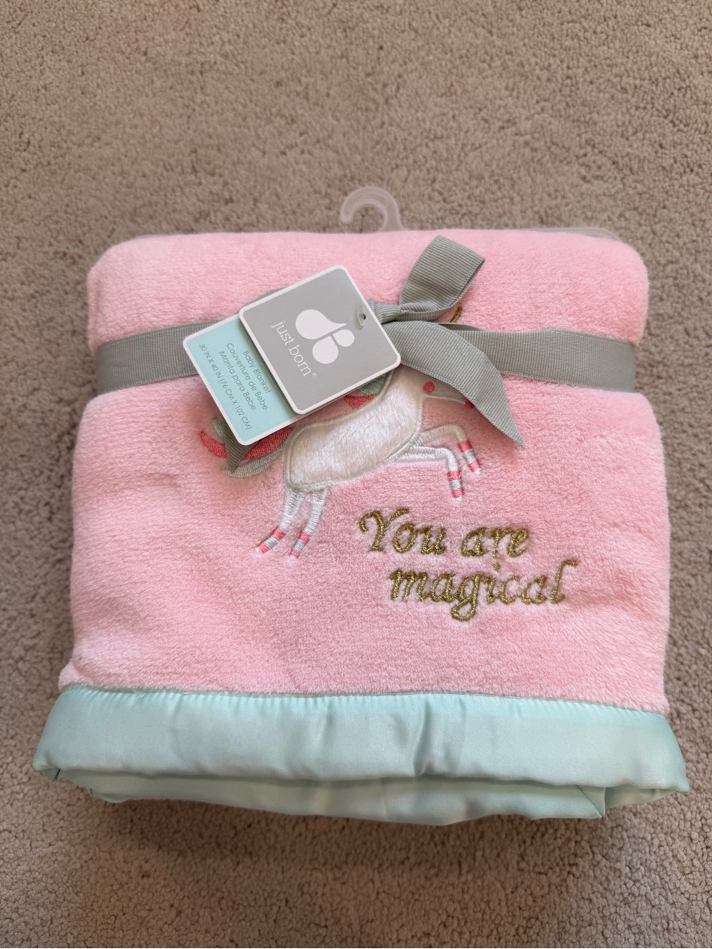 Just Born 'You Are Magical' Unicorn Baby Blanket